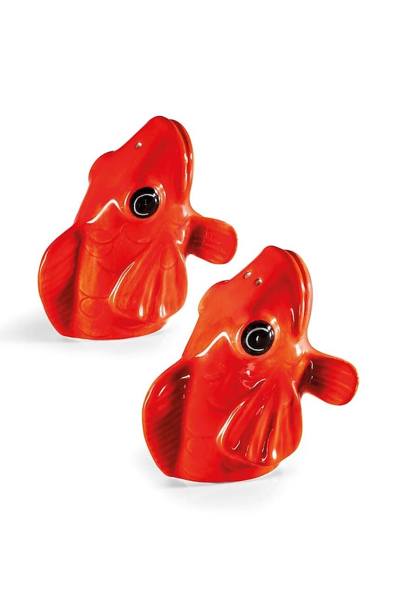 Soľnička a korenička Donkey Fishes červená 210730