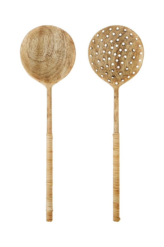 Madam Stoltz łyżki sałatkowe 2-pack beżowy MSD.22S.32