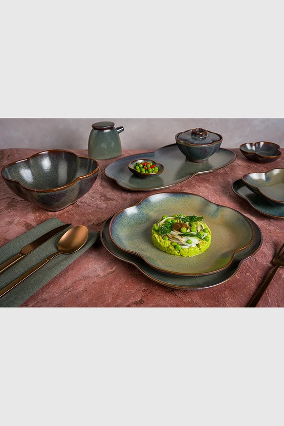 Kuchyň a bar Sada mělkých talířů Bonna Gloire East 35 x 17 cm 6-pack GOIEAT35DT. zelená