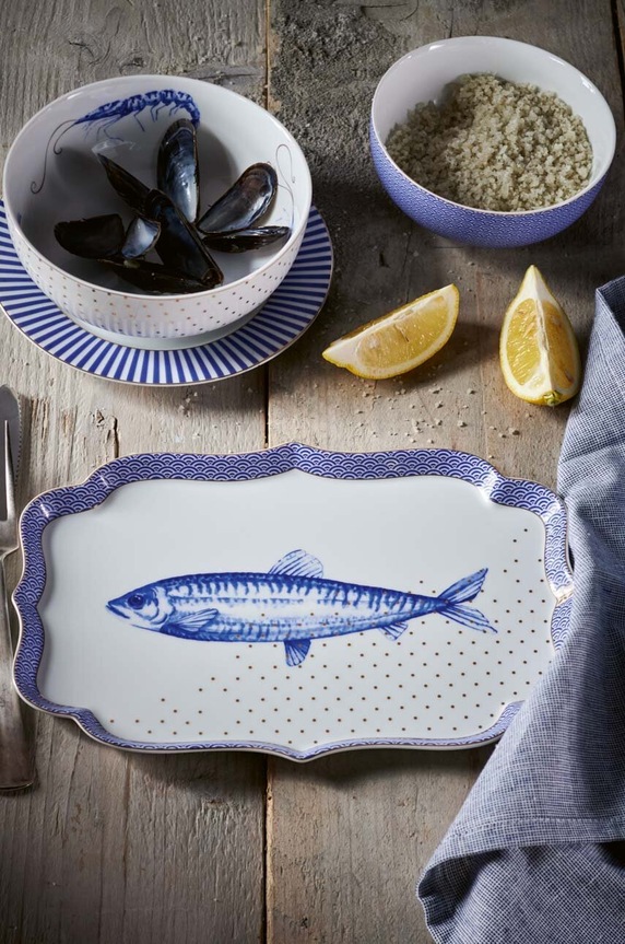 Konyha és bár Pip Studio desszert tányér Royal Stripes 21 cm 51.001.245 többszínű