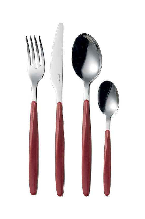 Set pribora za jelo za 6 osoba Guzzini My Fusion 24-pack bordo 11070055