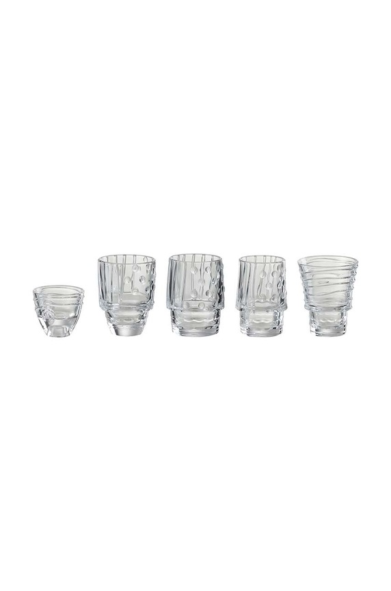 J-Line zestaw szklanek Fish Cups 5-pack 23284.. transparentny AA00
