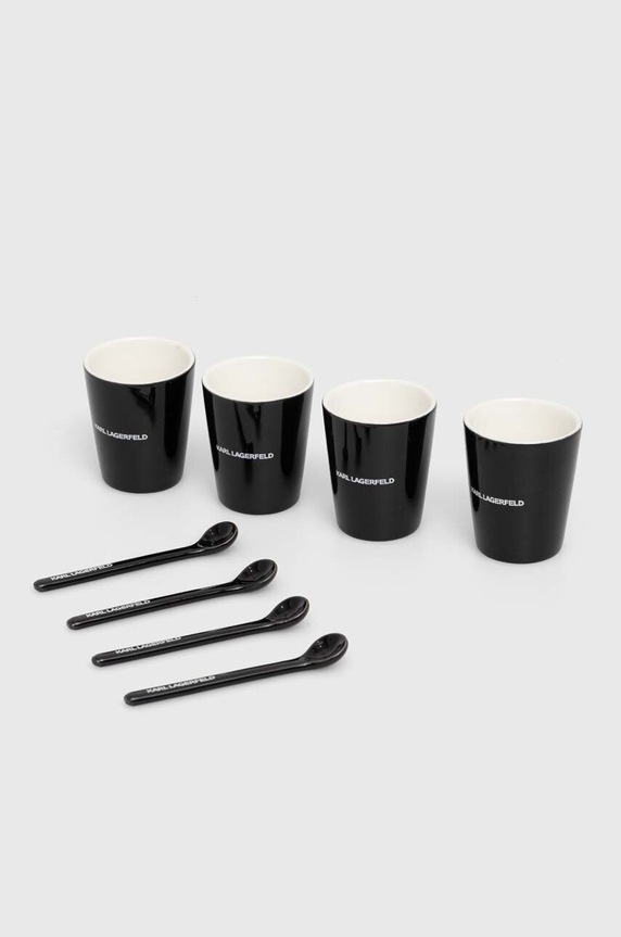 Karl Lagerfeld zestaw do kawy dla 4 os. czarny 230W3967