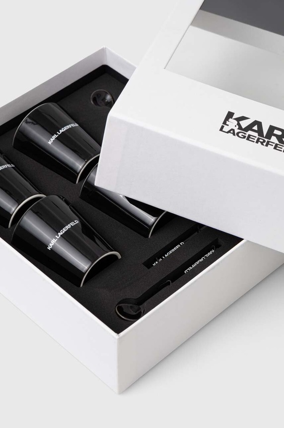 Karl Lagerfeld zestaw do kawy dla 4 os. czarny 230W3967