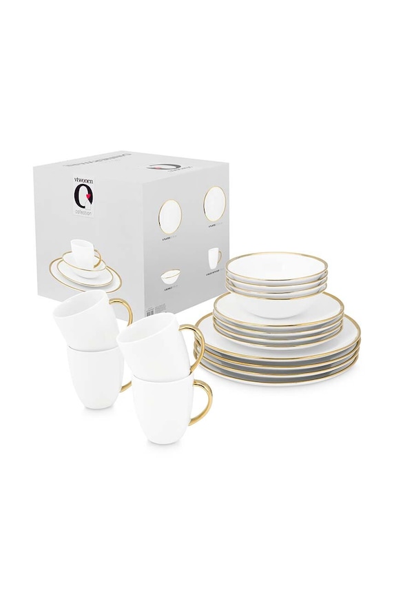 Κουζίνα και μπαρ Επιτραπέζια σκεύη για 4 άτομα vtwonen 16-pack 52020023 λευκό