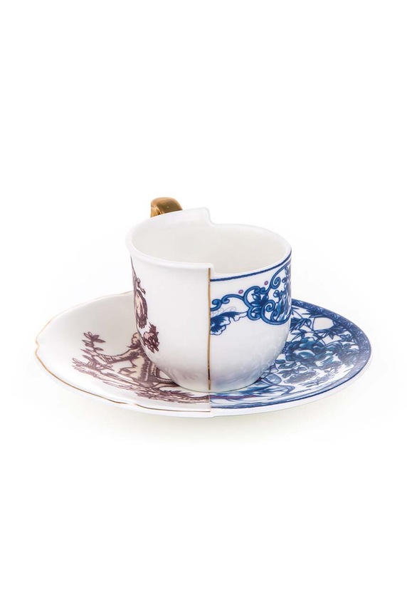 Skodelica s podstavkom Seletti Eufemia 100 ml pisana 09741