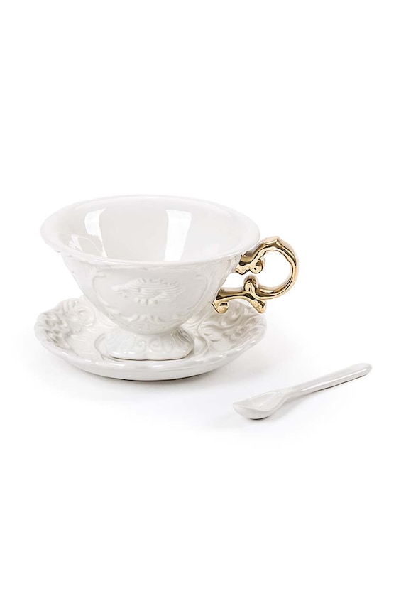 Seletti tazzina con piattino I-Wares bianco 09868