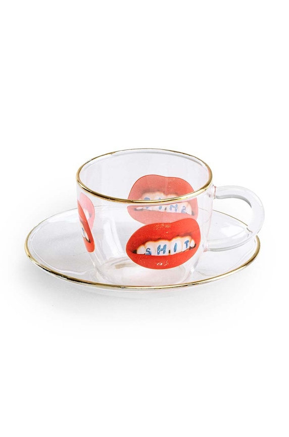Чаша и чинийка Seletti Shit 50 ml многоцветен 15973