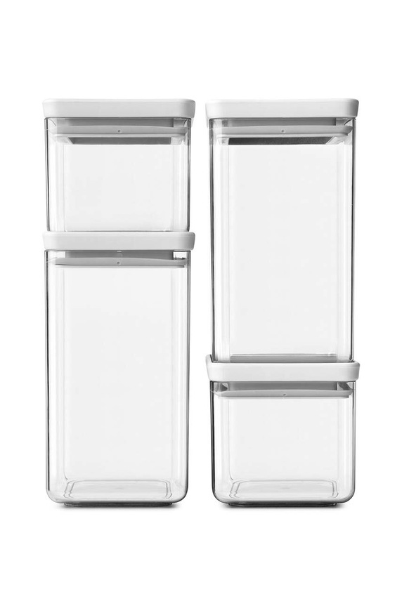 Σετ δοχείων αποθήκευσης με καπάκι Brabantia Tasty+ 4-pack γκρί 122569