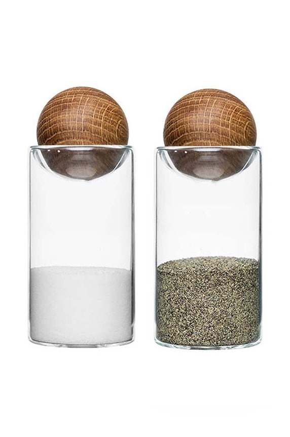 Sagaform solniță și piperniță Nature transparent 5017178
