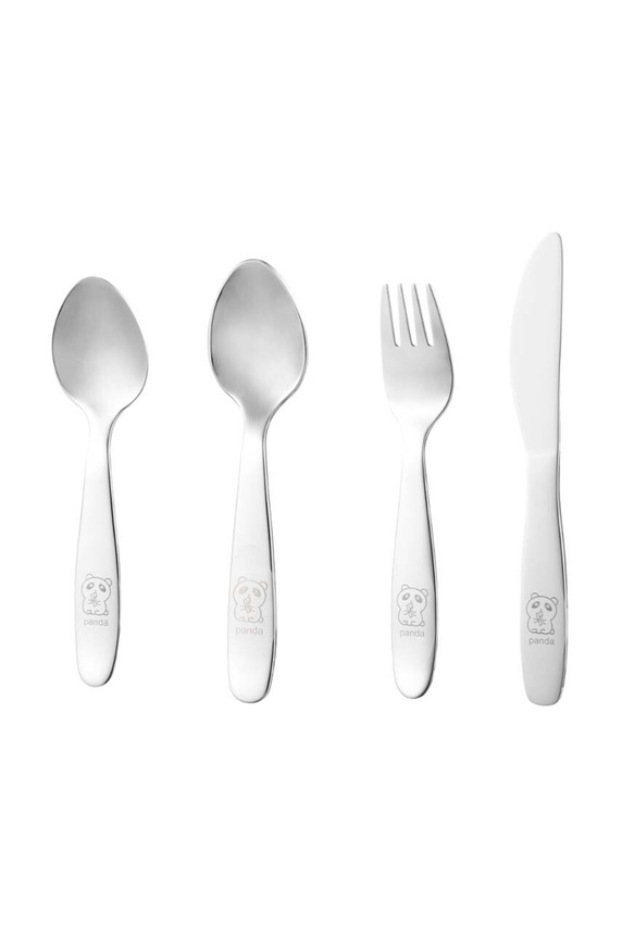 Dorre set de tacâmuri pentru copii Panda 4-pack gri 5.8743