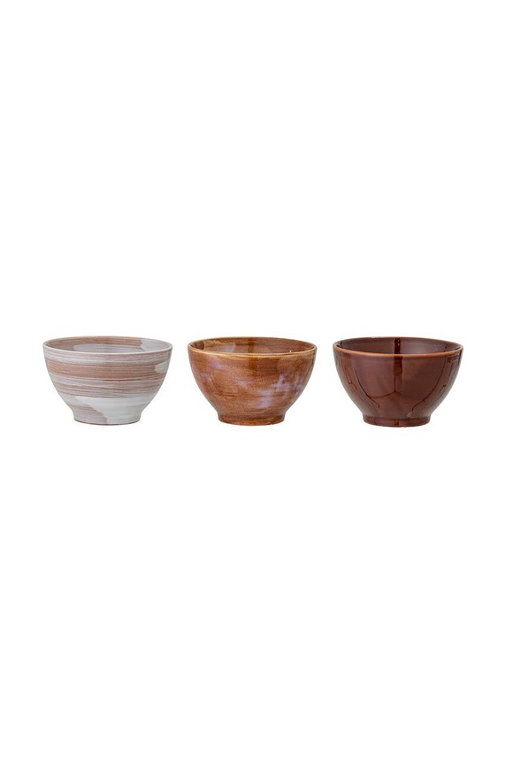 Bloomingville zestaw misek Lotus 3-pack brązowy 82052558
