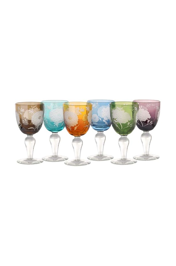 Σετ ποτηριών κρασιού Pols Potten Peony Multicolor 250 ml 6-pack πολύχρωμο 140.230.132