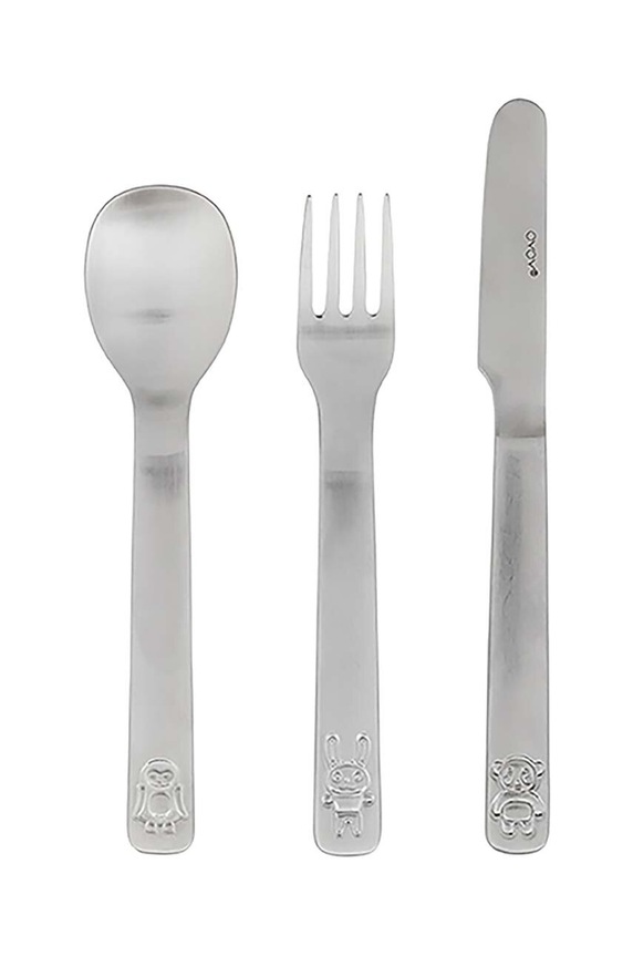 Σετ παιδικά μαχαιροπίρουνα OYOY We Love Animals 3-pack γκρί M107122