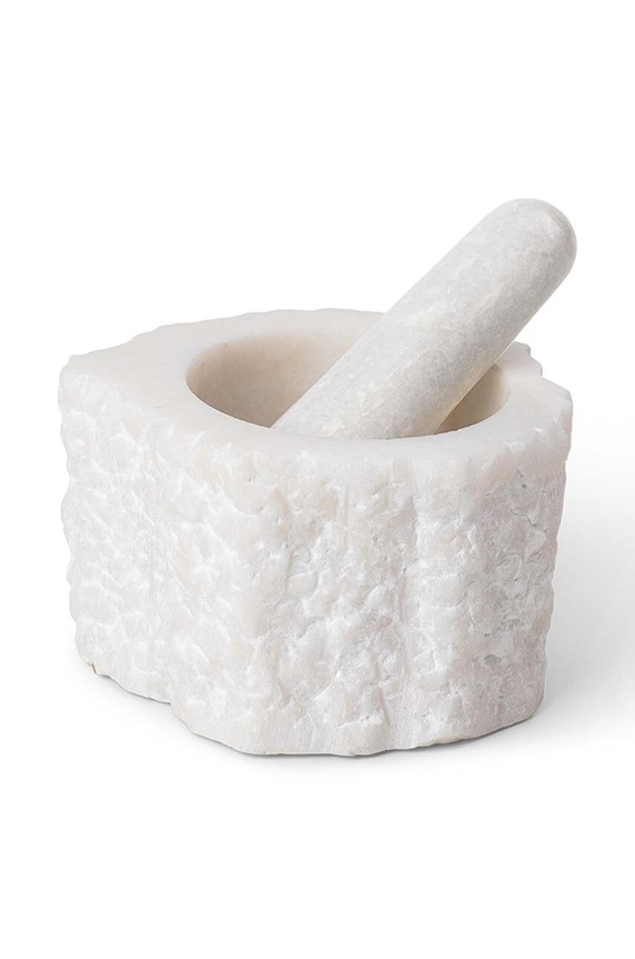 Ferm Living moździerz z tłuczkiem Petra Mortar biały 1104264886