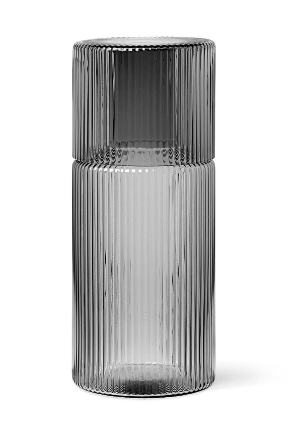 Καράφα με ποτήρι ferm LIVING Ripple Small Carafe Set 500 ml 100124112 γκρί AA00