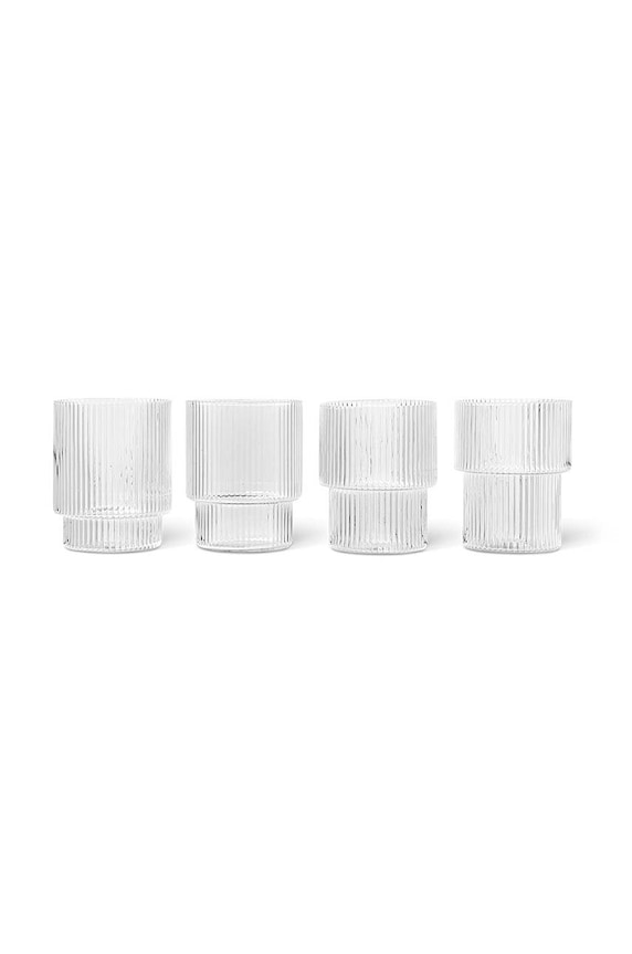 ferm LIVING glass set Ripple Glasses 200 ml 4-pack transparent 5438