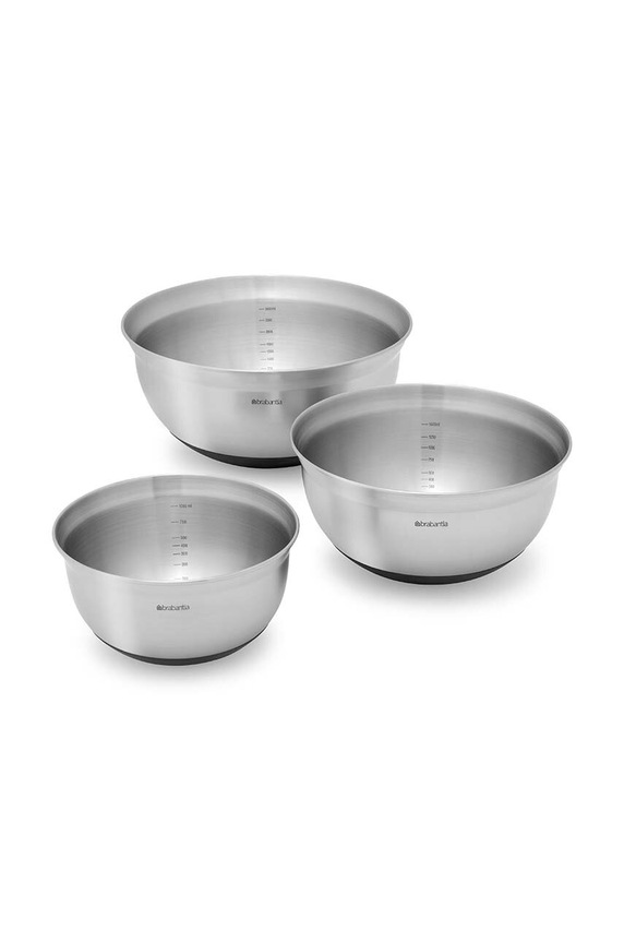 Brabantia zestaw misek 1 L, 1,6 L, 3 L 3-pack szary 363900