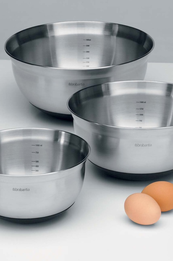 Brabantia zestaw misek 1 L, 1,6 L, 3 L 3-pack 363900 szary AA00