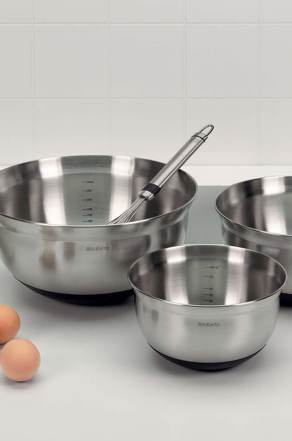 Kuchnia i bar Brabantia zestaw misek 1 L, 1,6 L, 3 L 3-pack 363900 szary