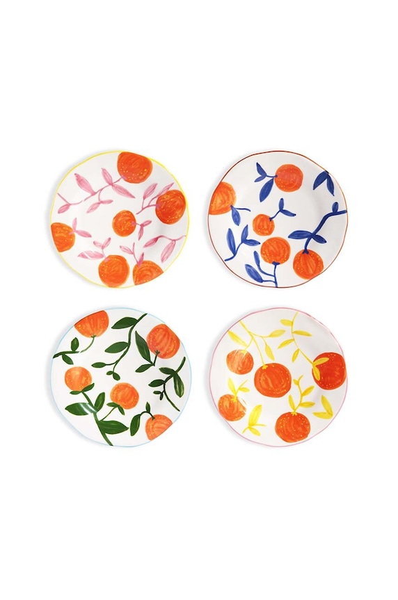 &k amsterdam set de farfurii pentru desert Orange Twig 22 cm 4-pack multicolor 2811.07