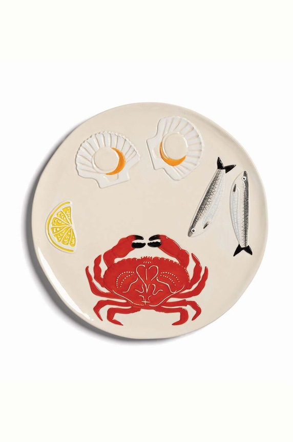 &k amsterdam talerz Platter de la mer crab multicolor 2823.08