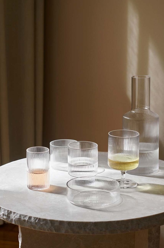 Set čaša ferm LIVING Ripple 140 ml 4-pack 1104264040 transparentna AA00
