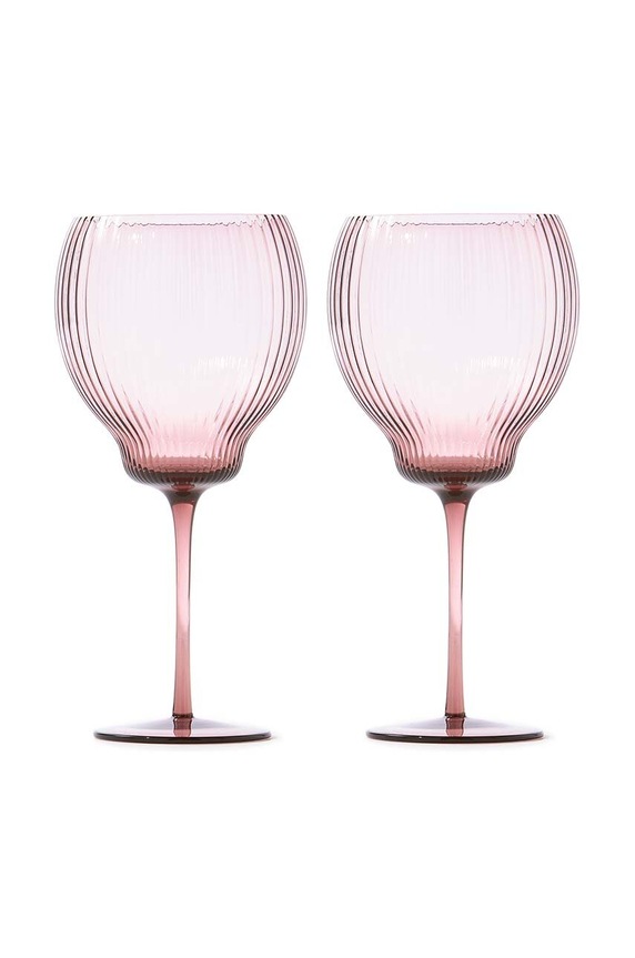 Σετ ποτηριών κρασιού Pols Potten Pum Wineglasses 700 ml ροζ 140.230.156
