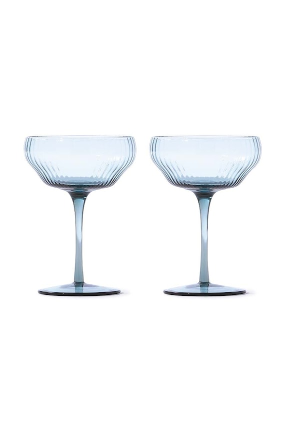 Sada sklenic na šampaňské Pols Potten Pum Coupe 250 ml 2-pack modrá 140.230.151