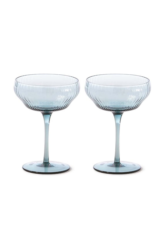Sada sklenic na šampaňské Pols Potten Pum Coupe 250 ml 2-pack 140.230.151 modrá AA00