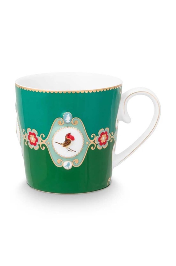 Pip Studio cană Love Birds Medallion 250 ml verde 51002474
