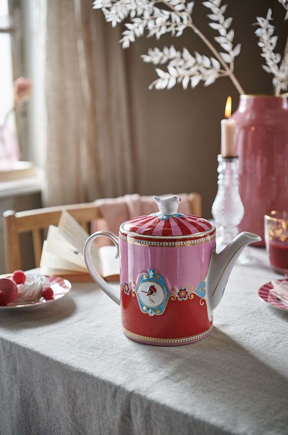 Pip Studio ceainic Love Birds Medallion 1,3 L 51005004 roz AA00
