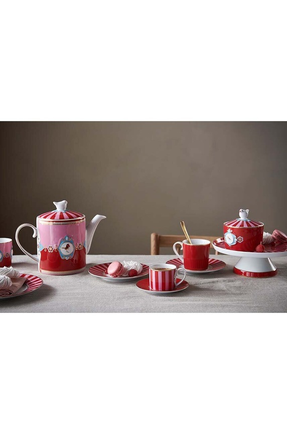 Bucătărie și bar Pip Studio ceainic Love Birds Medallion 1,3 L 51005004 roz
