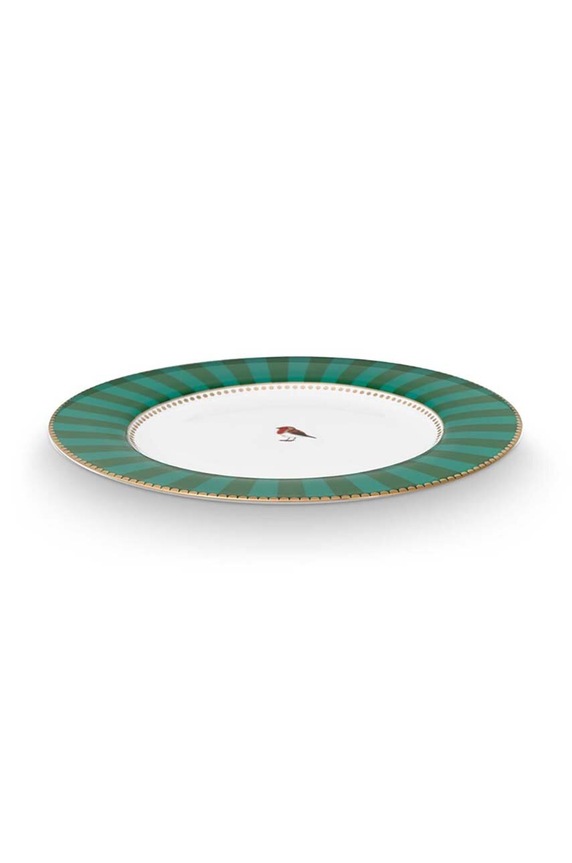 Pip Studio lapos tányér szett Love Birds Stripes Eme 25,5 cm 6 db 51001467 zöld AA00