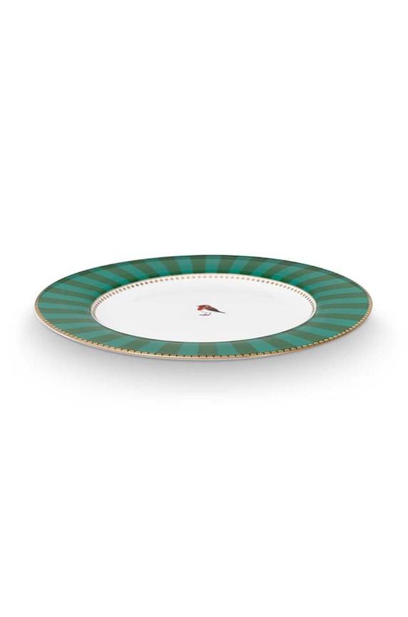 Pip Studio lapos tányér szett Love Birds Stripes Eme 25,5 cm 6 db 51001467 zöld AA00