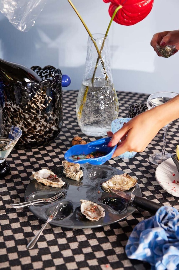 Byon dekor tányér Oyster 13 x 8 cm 5228621313 kék