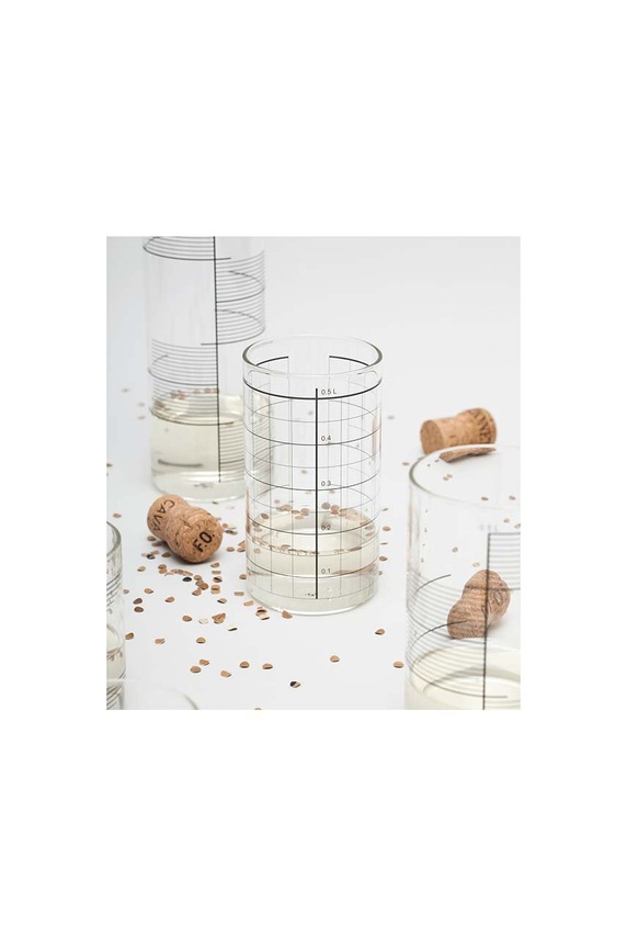 Σετ ποτηριών Tre Product Double Lines 500 ml 4-pack διαφανή GDL273GB