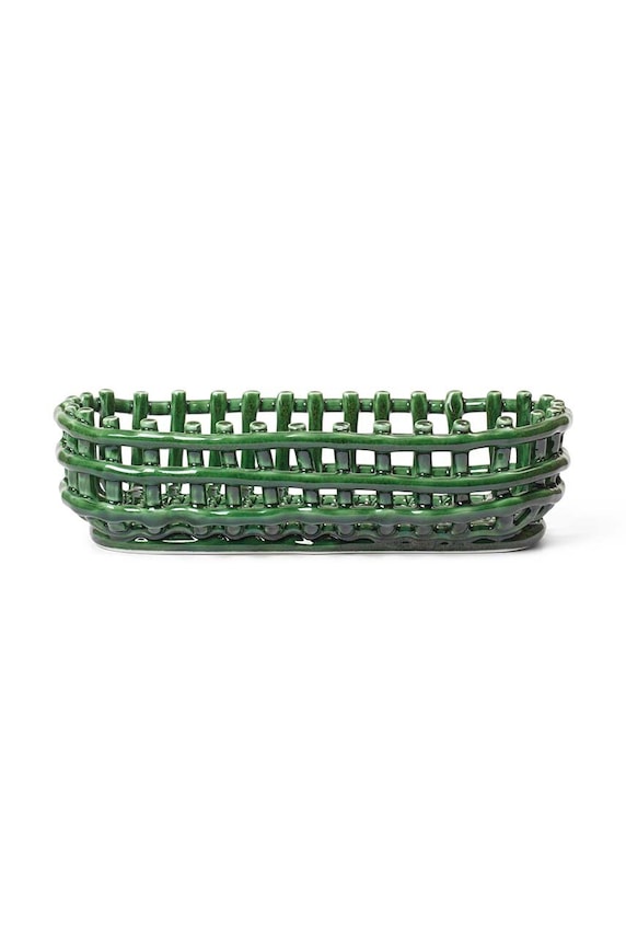 ferm LIVING dekorációs kosár Ceramic Basket zöld 1104268939