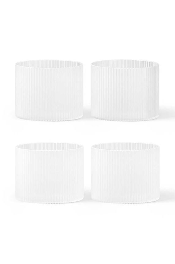 Σετ ποτηριών ferm LIVING Ripple Low Glasses 200 ml 4-pack λευκό 1104269324