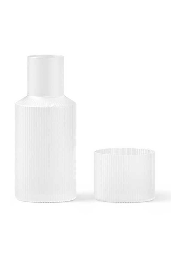 Καράφα με ποτήρι ferm LIVING Ripple Small Carafe Set 500 ml / 200 ml. λευκό 1104269326