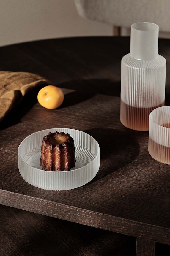 Καράφα με ποτήρι ferm LIVING Ripple Small Carafe Set 500 ml / 200 ml. 1104269326 λευκό AA00