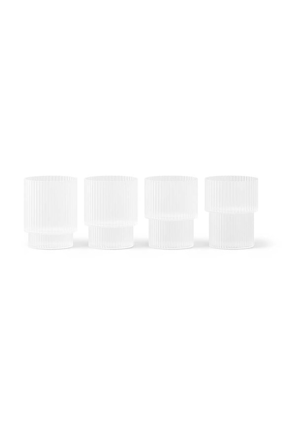 Σετ ποτηριών ferm LIVING Ripple 60 ml 4-pack λευκό 1104269327