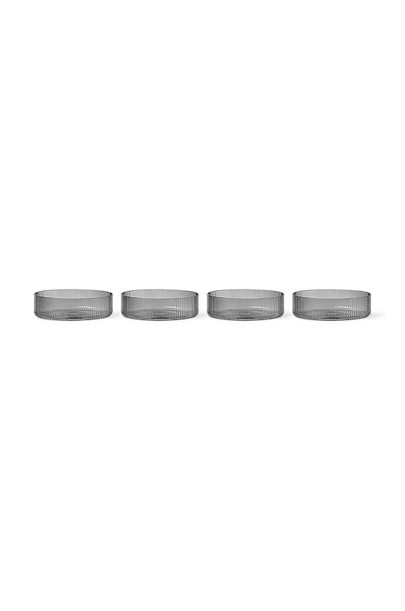ferm LIVING tálak Ripple Serving Bowls 4 db szürke 1104266336