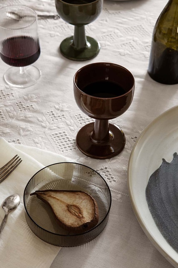 ferm LIVING tálak Ripple Serving Bowls 4 db szürke 1104266336