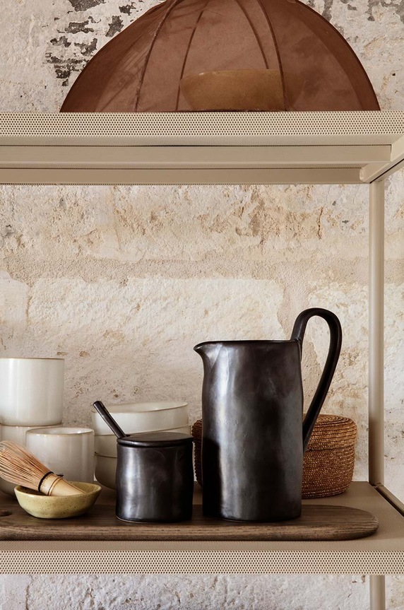 Ferm Living pojemnik z pokrywką Flow Jar 110253101 czarny AA00