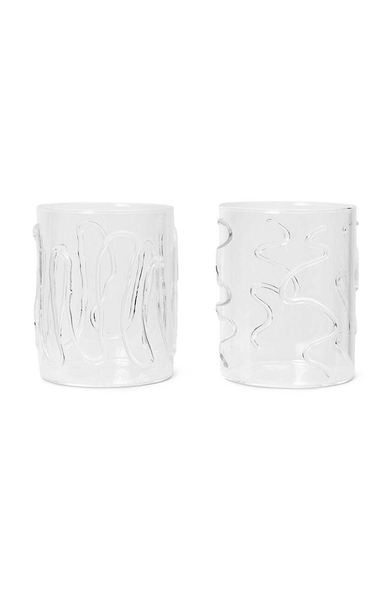 ferm LIVING zestaw szklanek Doodle Glasses 350 ml 2-pack transparentny 1104267321