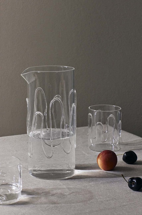 Kuchnia i bar ferm LIVING zestaw szklanek Doodle Glasses 350 ml 2-pack 1104267321 transparentny
