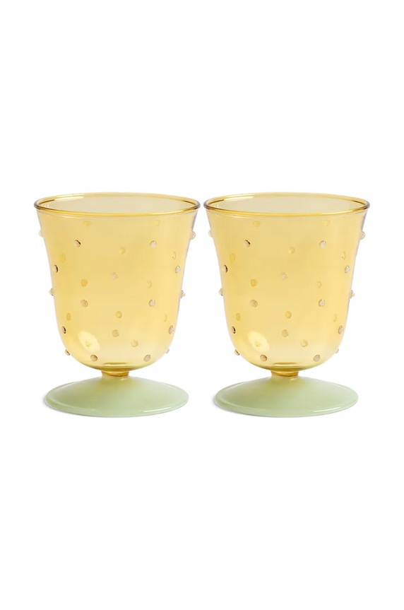 Sada pohárov &k amsterdam glass dot yellow 200 ml 2-pak viacfarebná 358.05