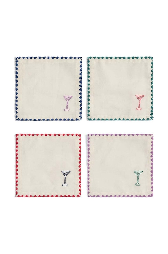 Set koktajl prtičkov &k amsterdam Napkin Cocktail Zigzag 4-pack pisana 6044.02
