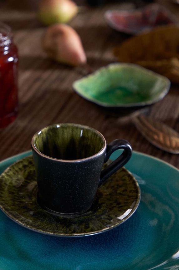 Σετ φλιτζάνια με πιατάκια για 6 άτομα Costa Nova Riviera 80 ml ATCS04.FRT.SET6 πράσινο AA00